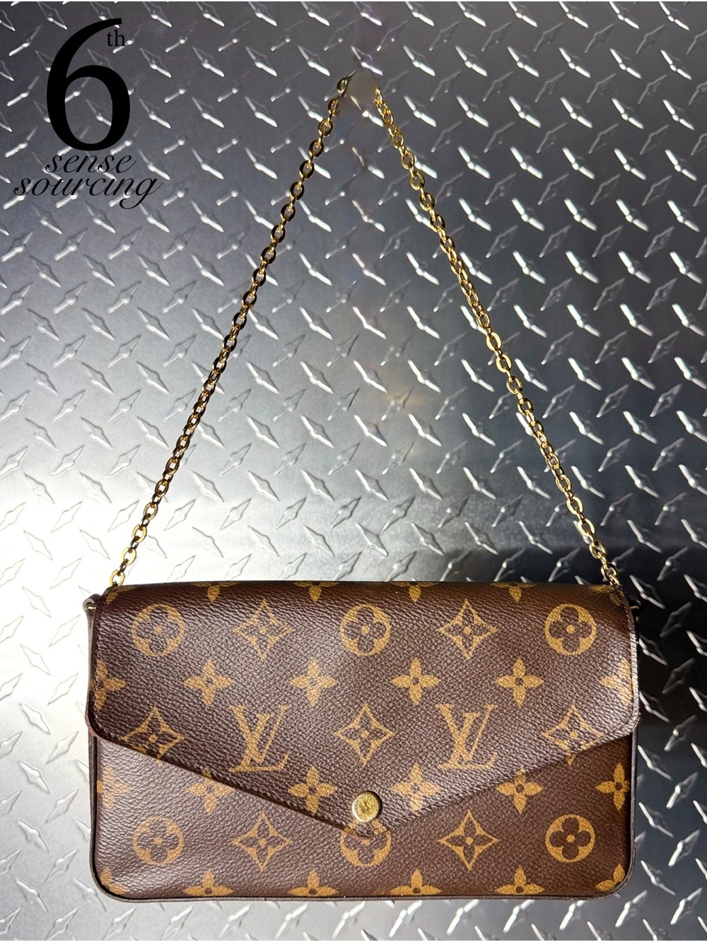 Louis Vuitton Monogram Canvas Pochette Felicie Chain Bag in Brown
